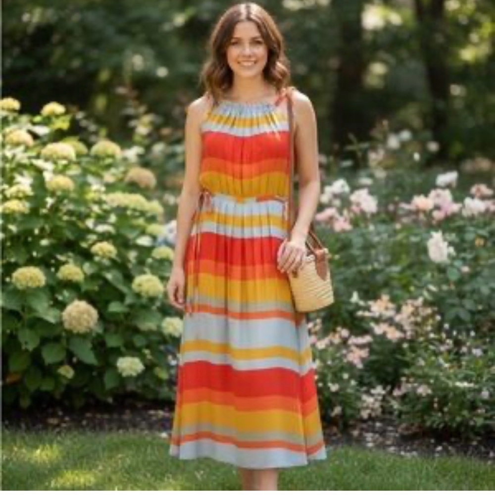 Loft Colorful Striped Dress XS